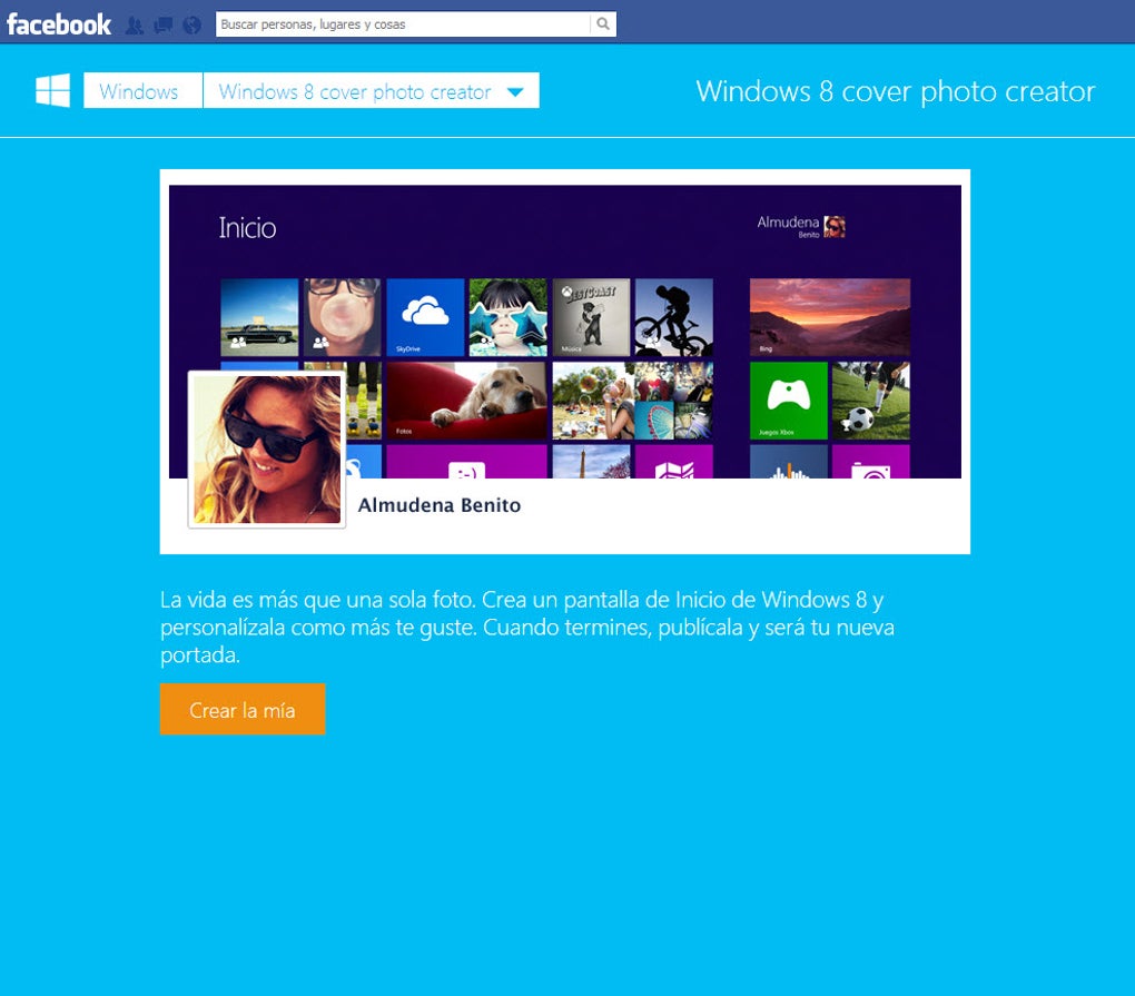 Windows 8 cover photo creator Online