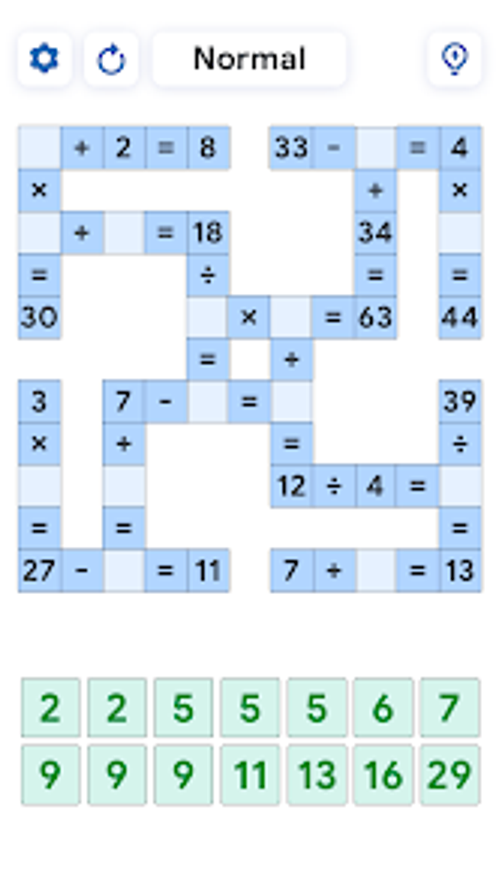 Android Crossmath Games Math Puzzle 