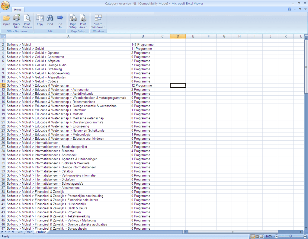 visionneuse excel 2003