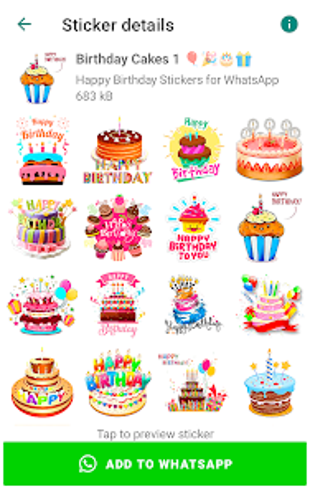 Happy Birthday Stickers for Android - Download