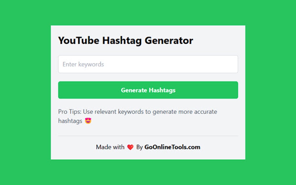 YouTube Hashtag Generator for Google Chrome - Extension Download