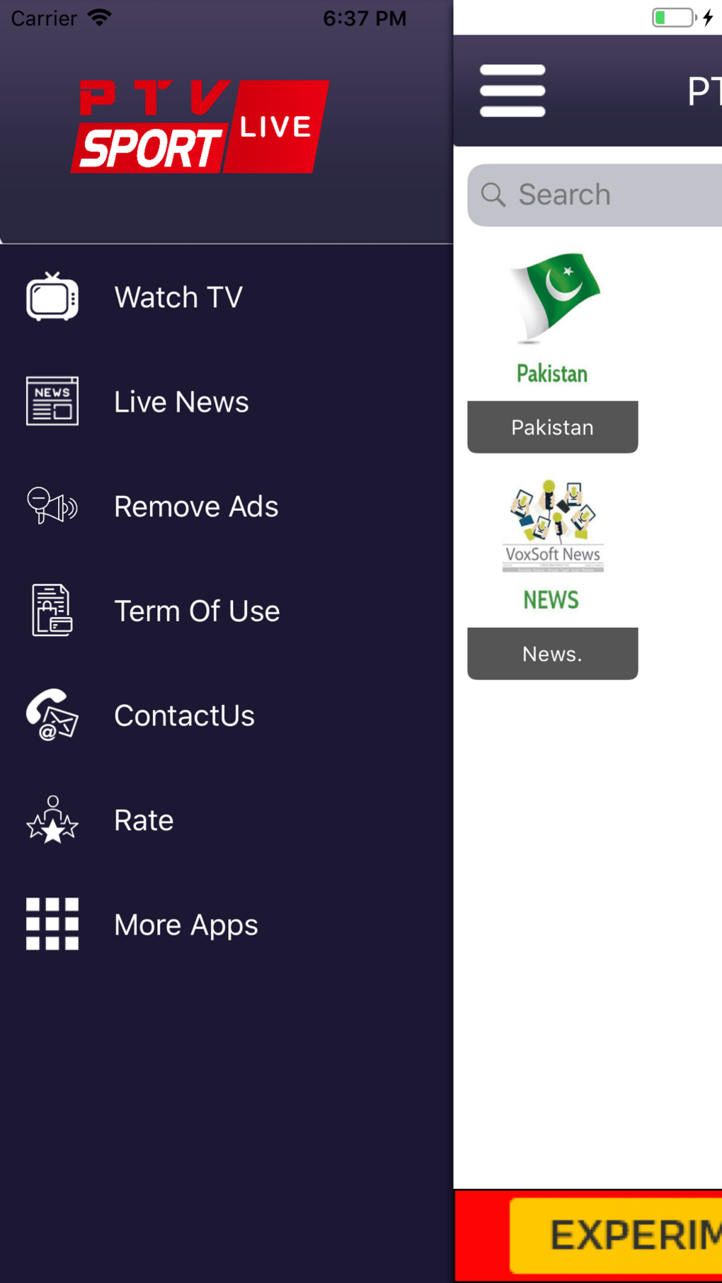 PTV Sports Live TV Stream لنظام iPhone