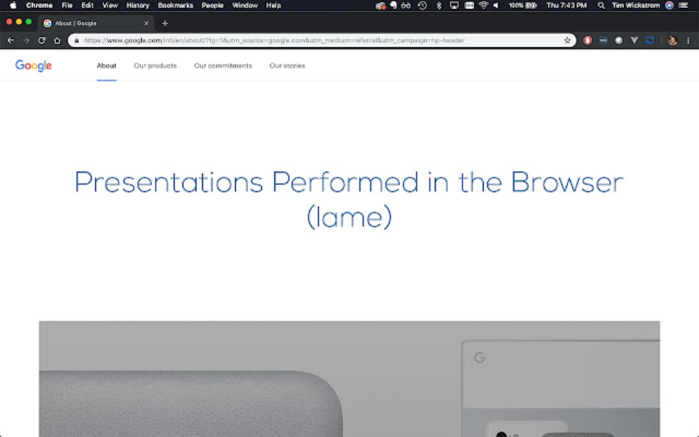 presentation mode browser
