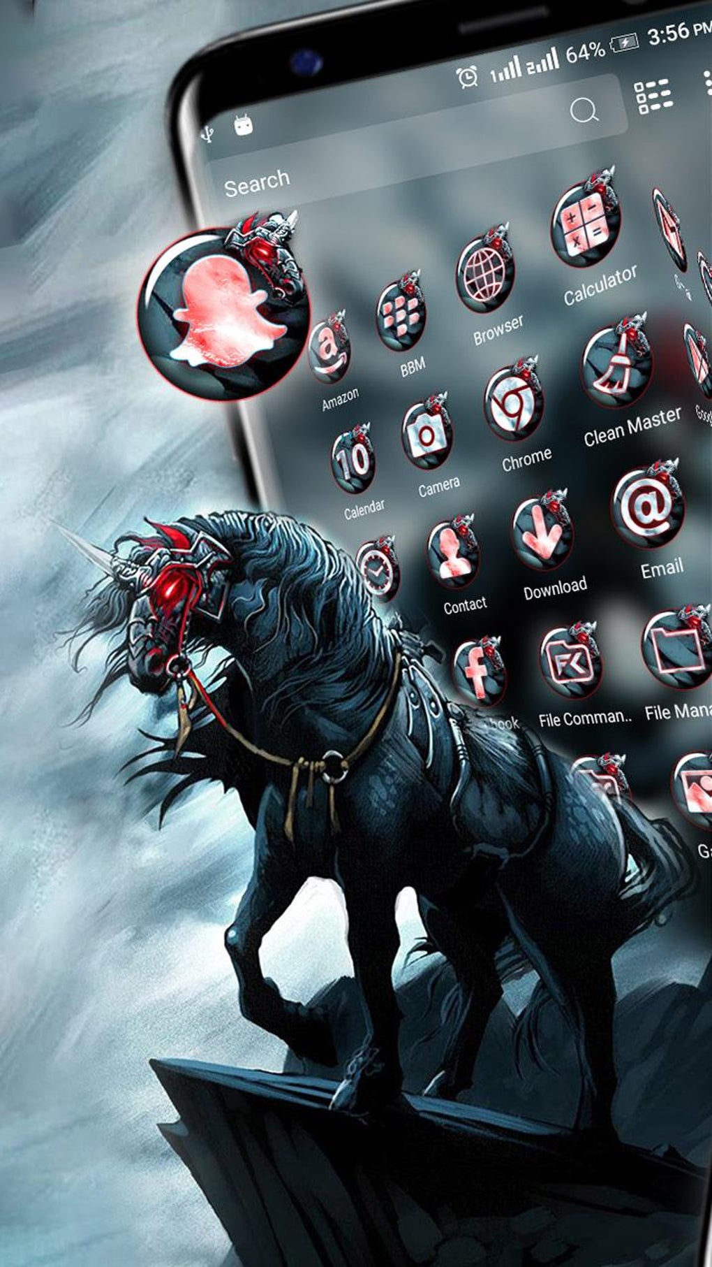 Black Warrior Horse Launcher Theme для Android — Скачать