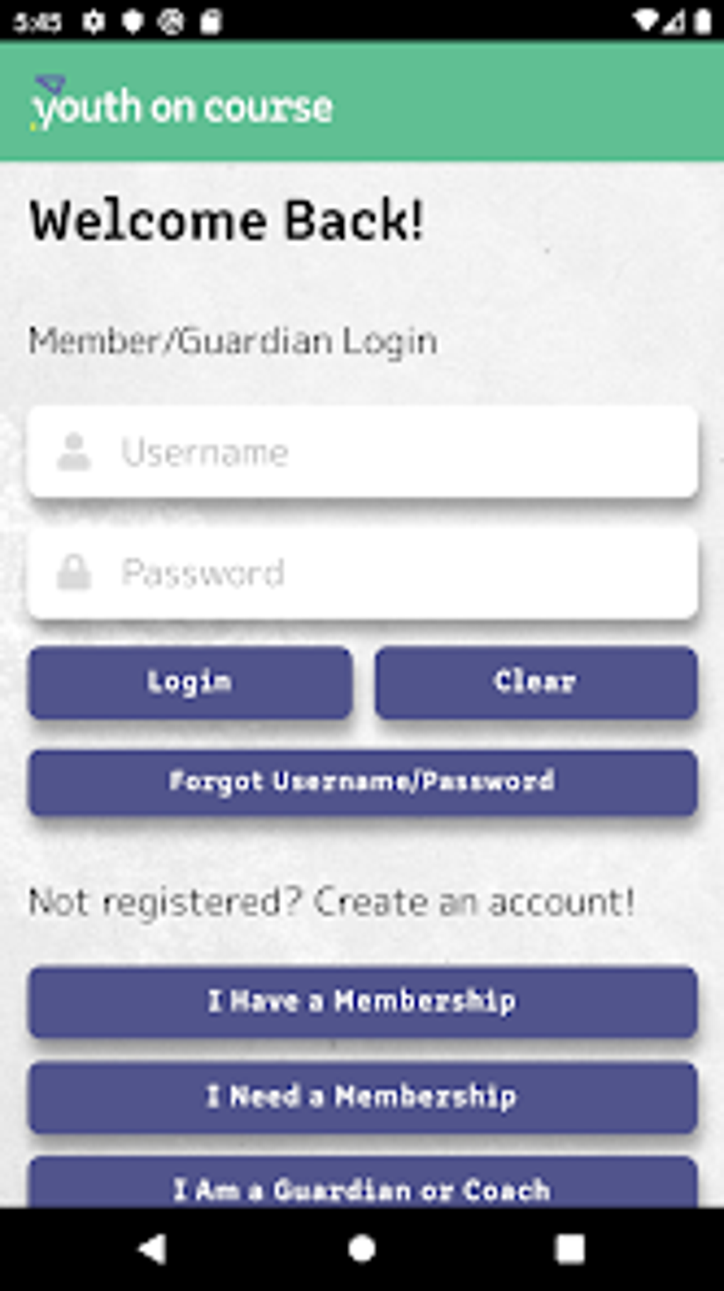 Youth on Course Member App for - Youth On Course Member App Screenshot
