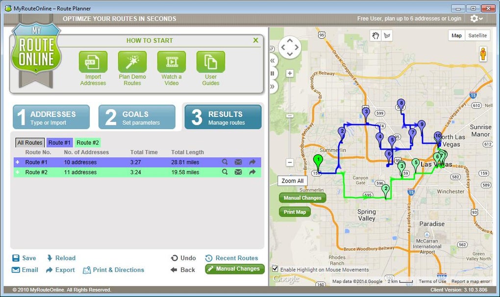 Free Route Planner MyRouteOnline 