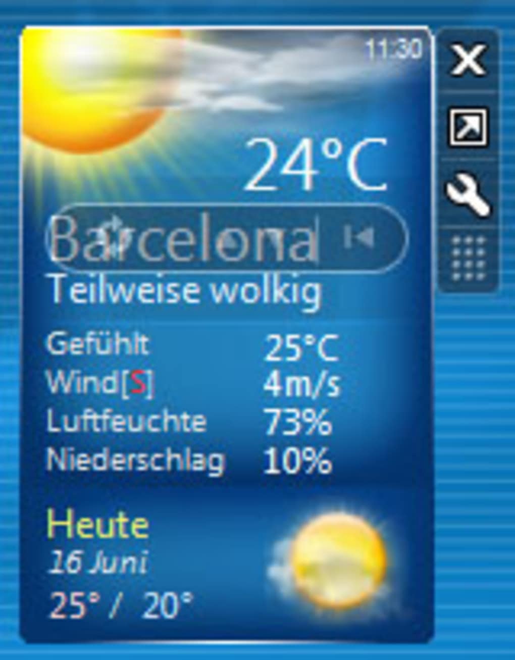 Sidebar gadget wetter The Weather