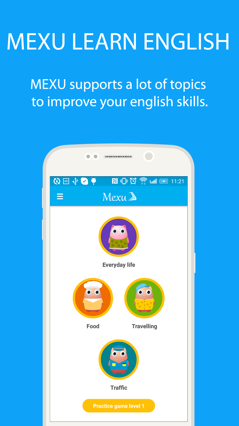 Mexu Learn English TFlat для Android — Скачать