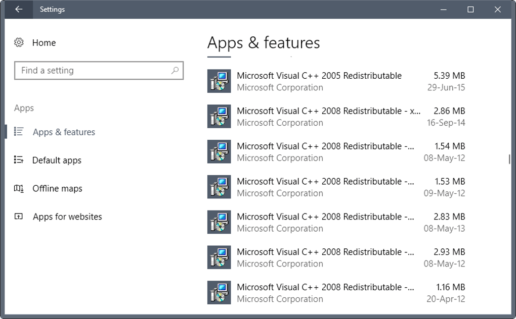 microsoft redistributables