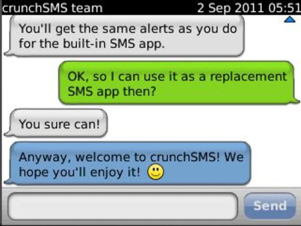 crunch sms blackberry curve 8520 gratuit