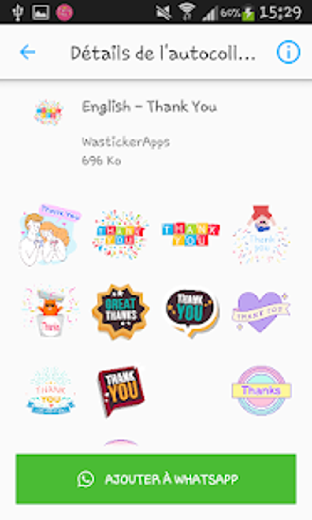 Thank you stickers for Whatsapp - WAStickerApps for Android - Download