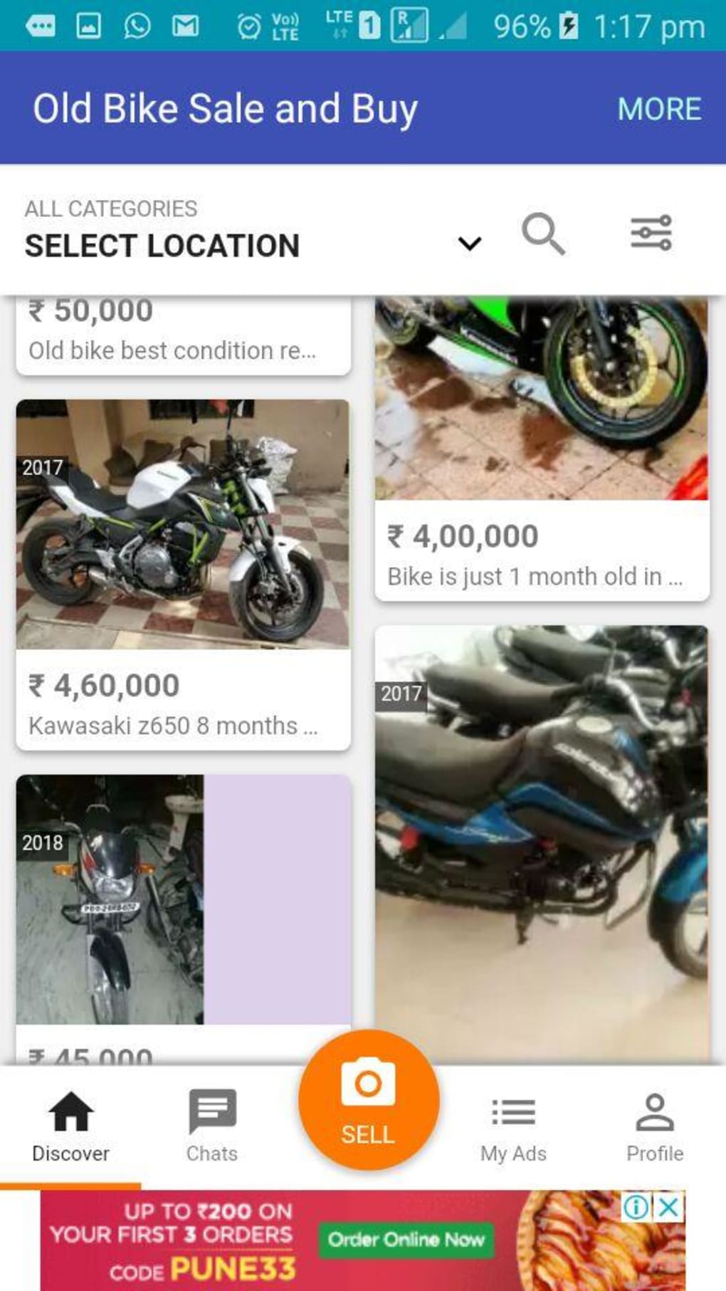 online bike selling app