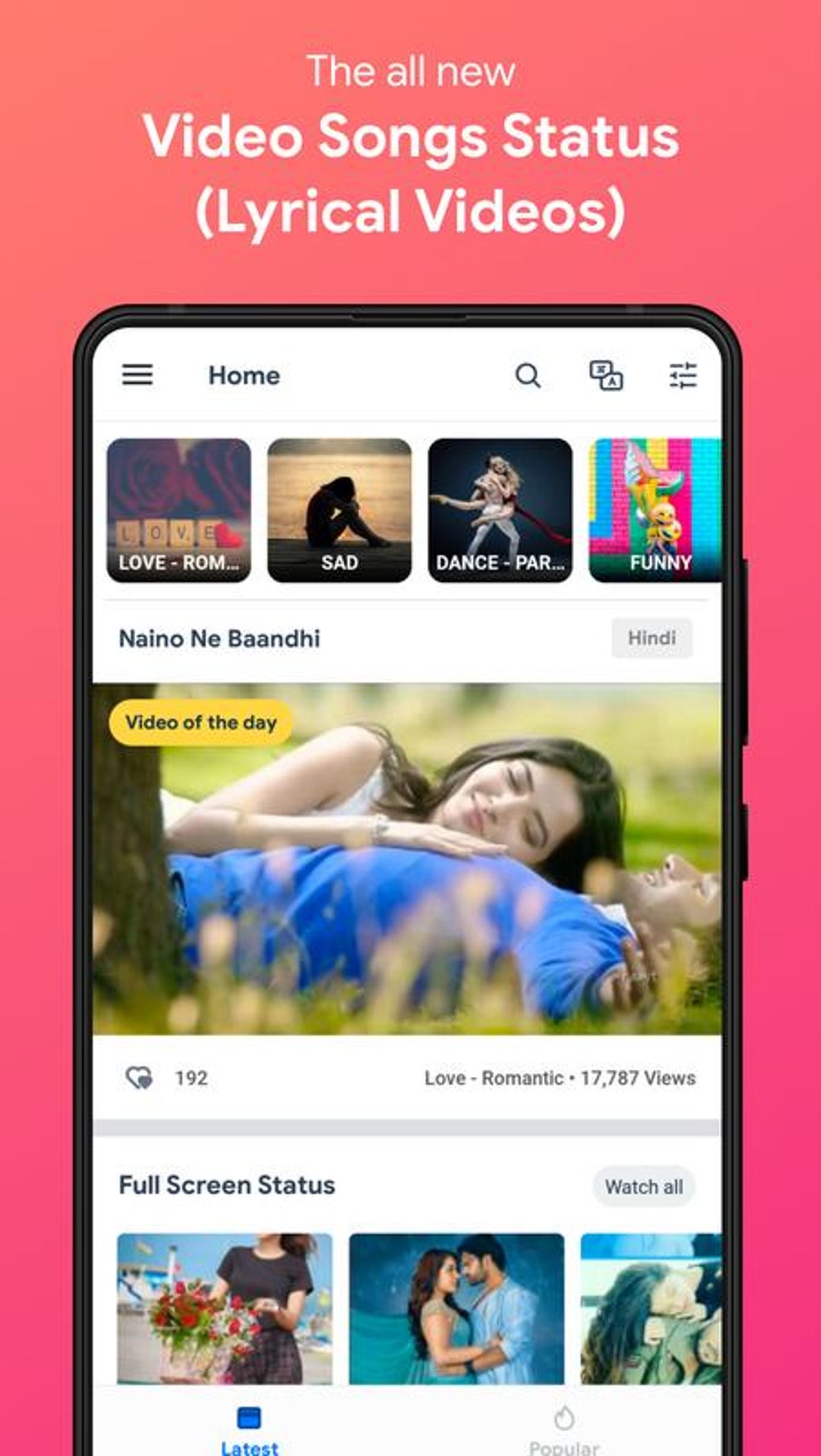 Video Songs Status (Lyrical Videos) - VidJoy APK для Android — Скачать