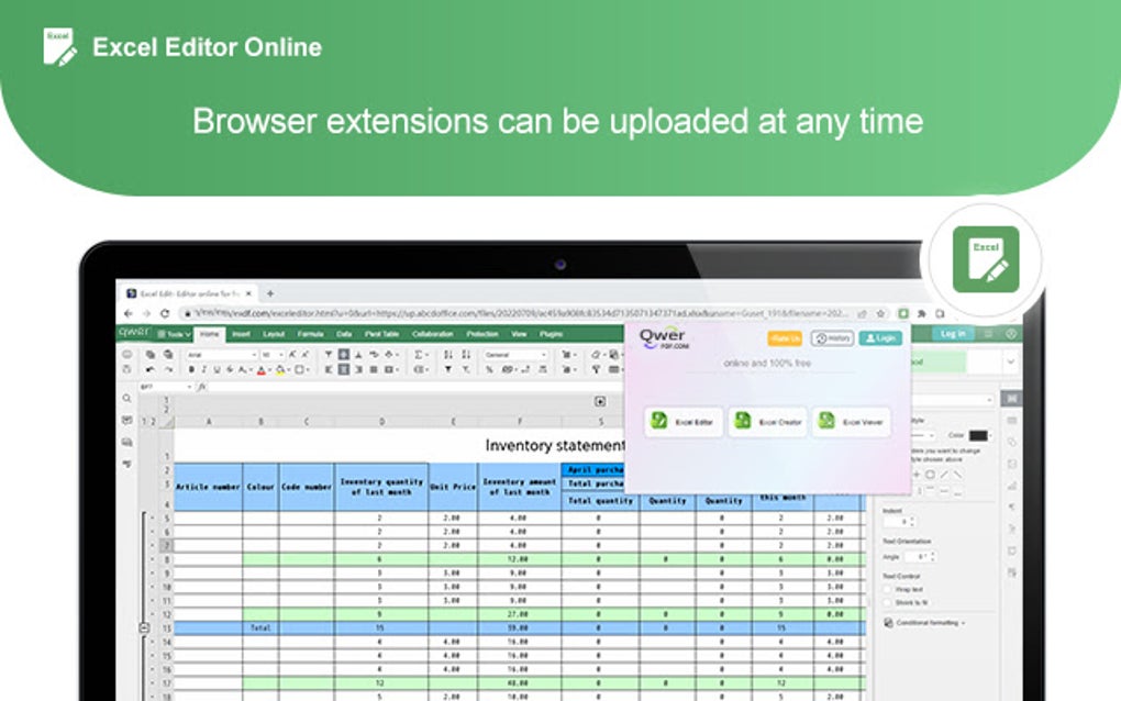 Excel Editor Online Google Chrome 용 - 확장 프로그램 다운로드