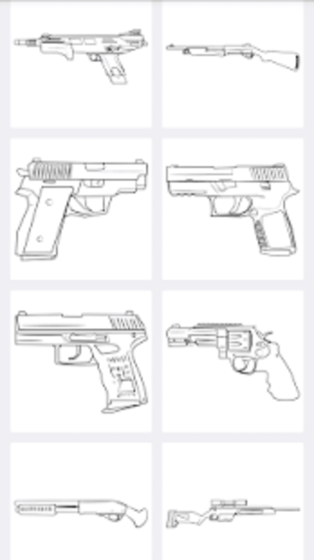 Поэтапные рисунки оружия