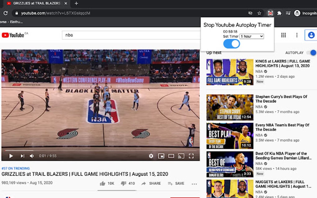 Stop Youtube Autoplay Timer For Google Chrome - Extension Download