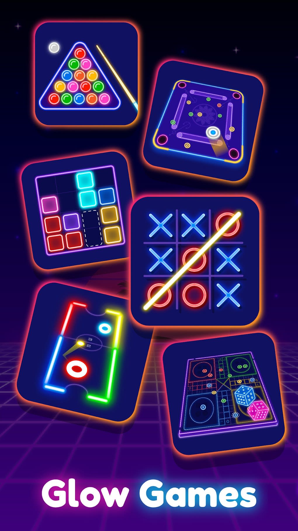 Download Tic Tac Toe 2 Player:Glow XOXO and play Tic Tac Toe 2 Player:Glow  XOXO Online 