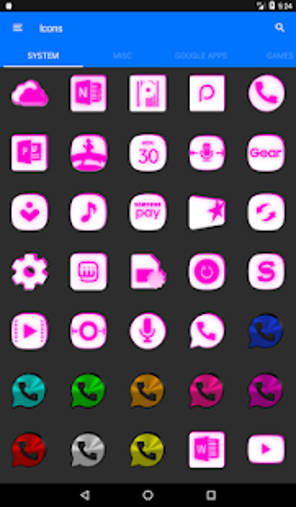 Inverted White and Pink Icon Pack Free APK для Android — Скачать