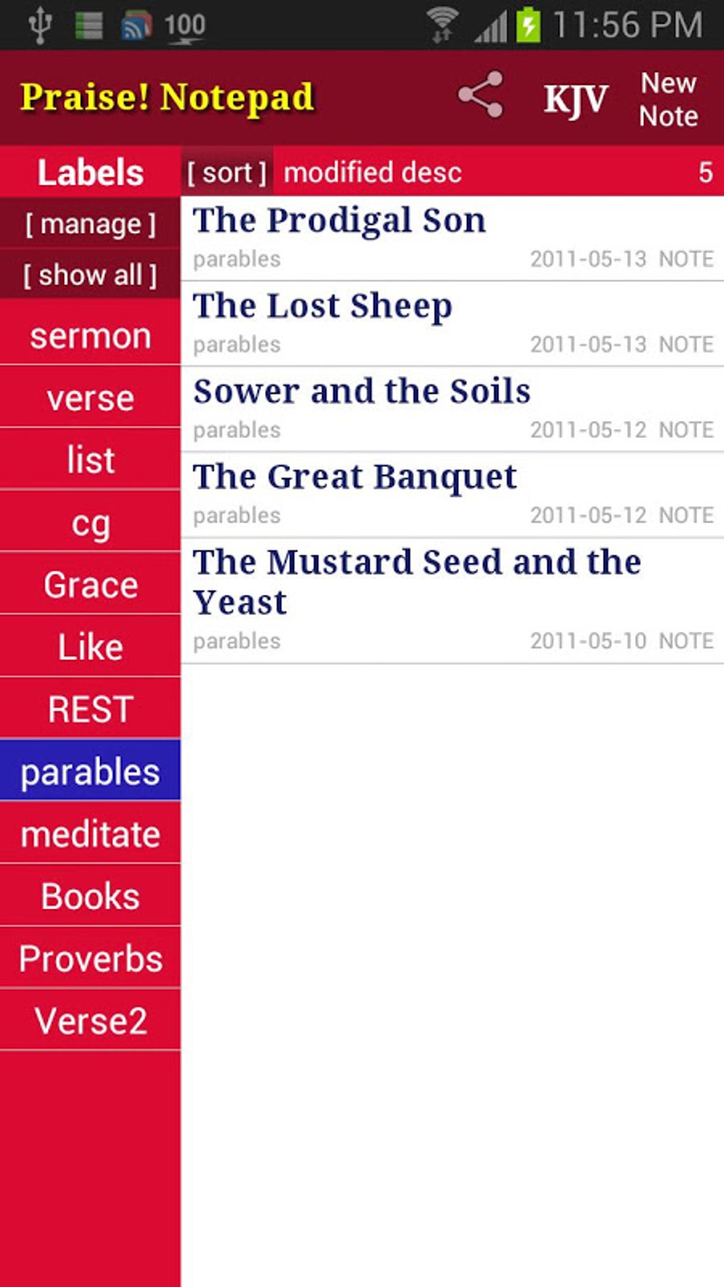 Android 용 Praise Notepad KJV (Notebook) APK - 다운로드