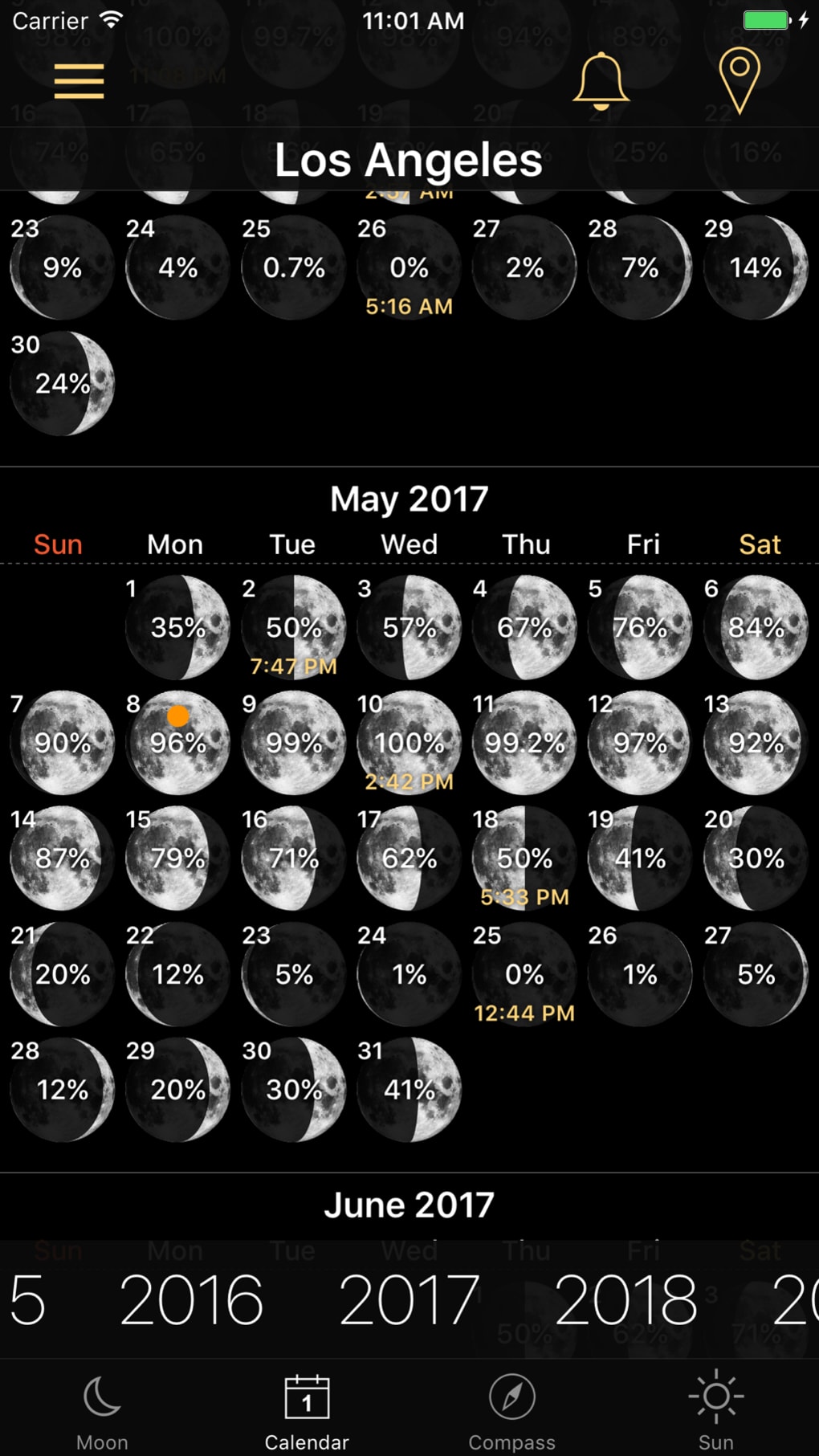 Moon Phases and Lunar Calendar for iPhone Download