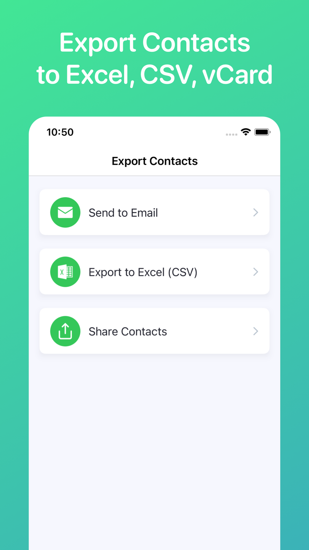 Export Contacts to Excel CSV для iPhone — Скачать