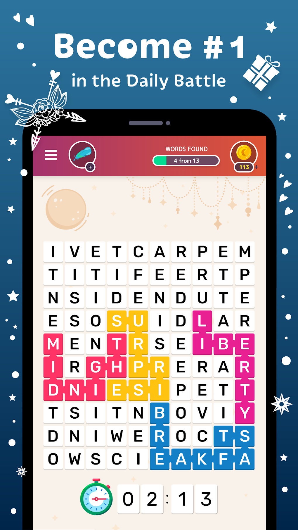 Word Catcher. Fillwords: find the words для Android — Скачать