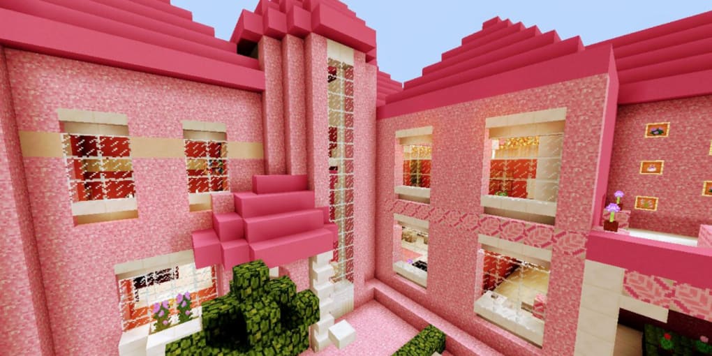 linda casa moderna cor de rosa no minecraft #minecraft #games