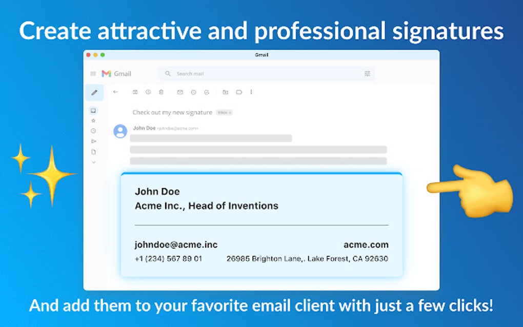 Email signature generator Google Chrome için - Eklenti İndir