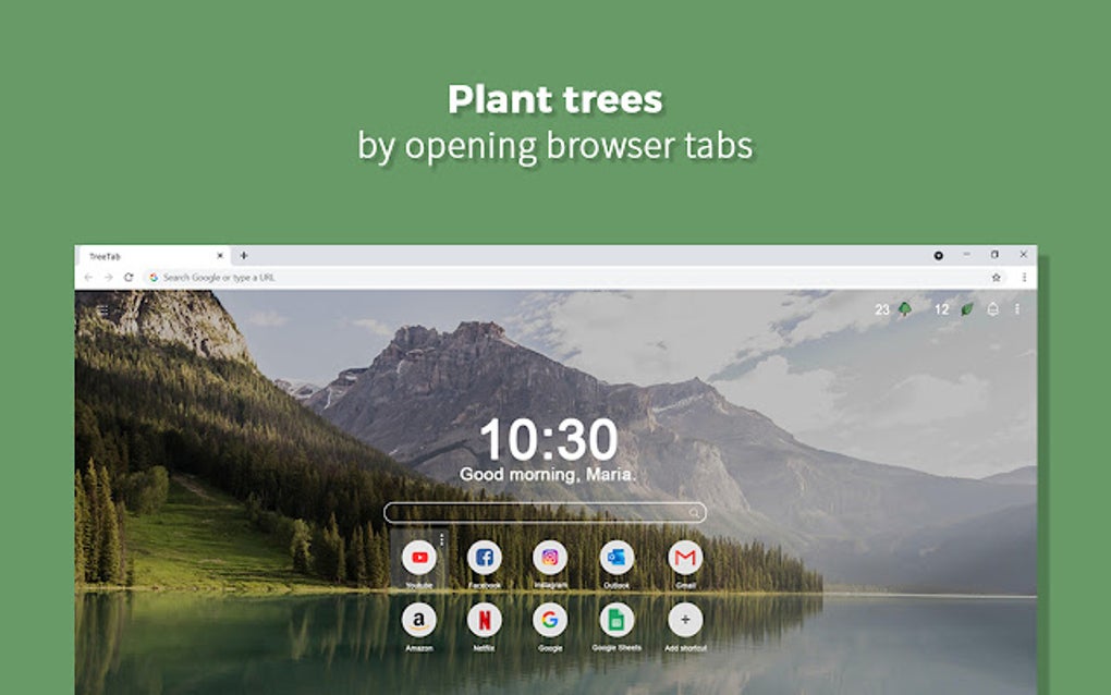 Treetab - The New Tab that Plants Trees for Google Chrome - Extension ...