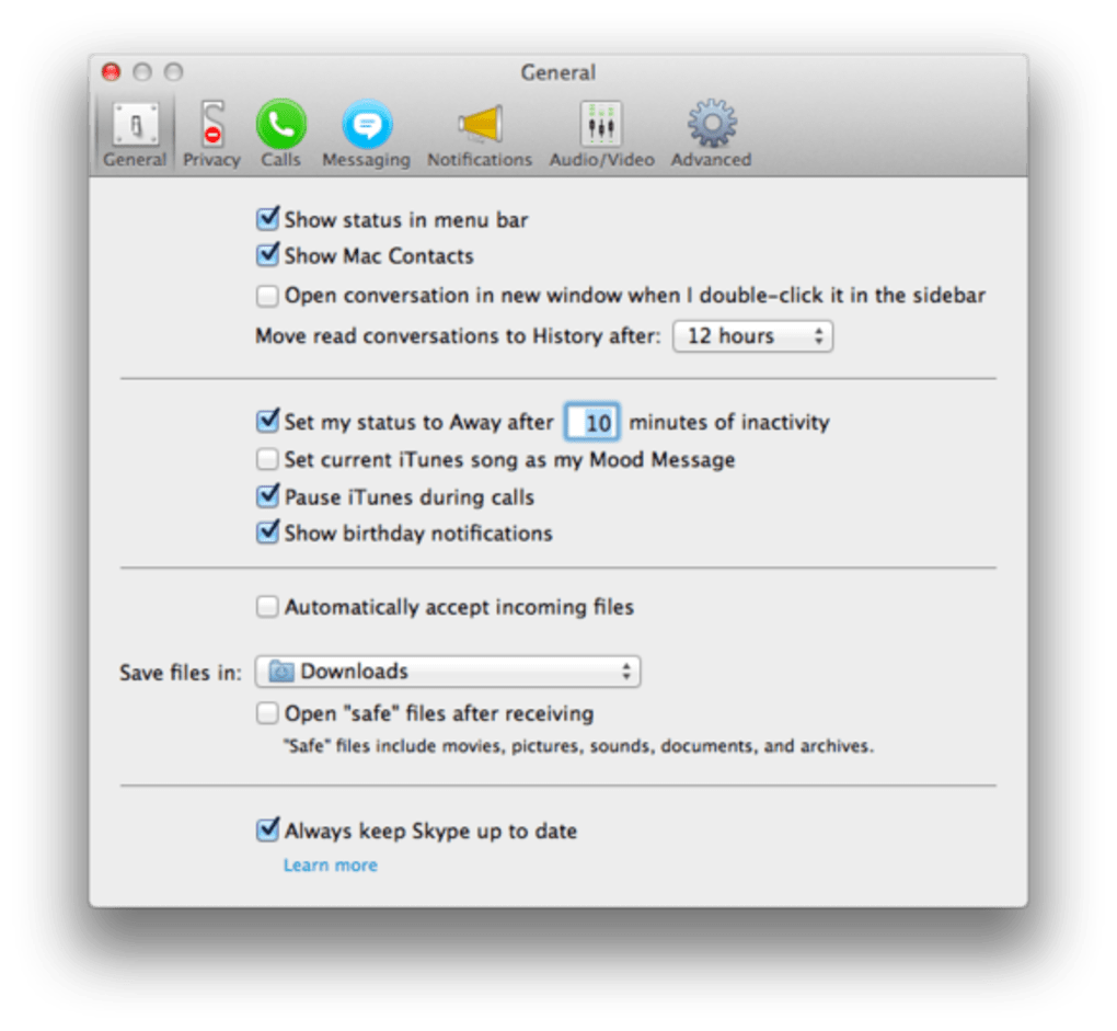skype pour mac version 10.6.8