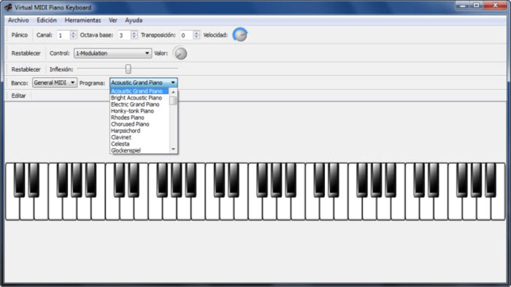 banjo paciente Padre fage Virtual Midi Piano Keyboard - Descargar
