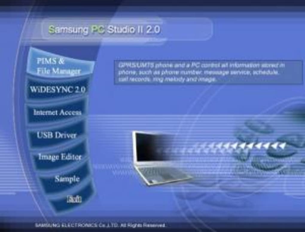 samsung pc studio ii 2.0 pims file manager