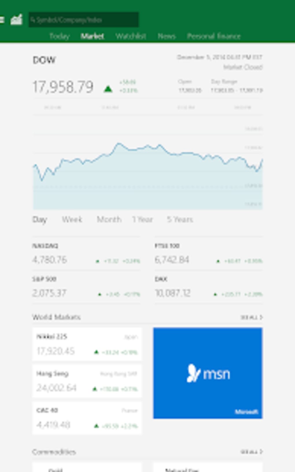 Msn Money- Stock Quotes News For Android - Download