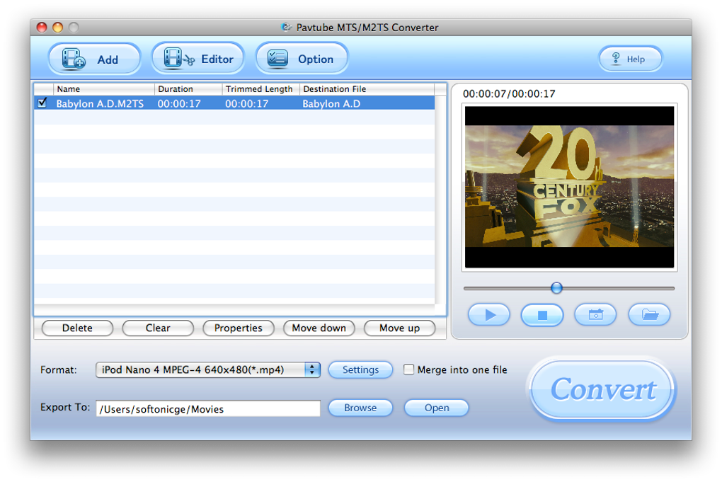 Pavtube MTS/M2TS Converter para Mac Descargar