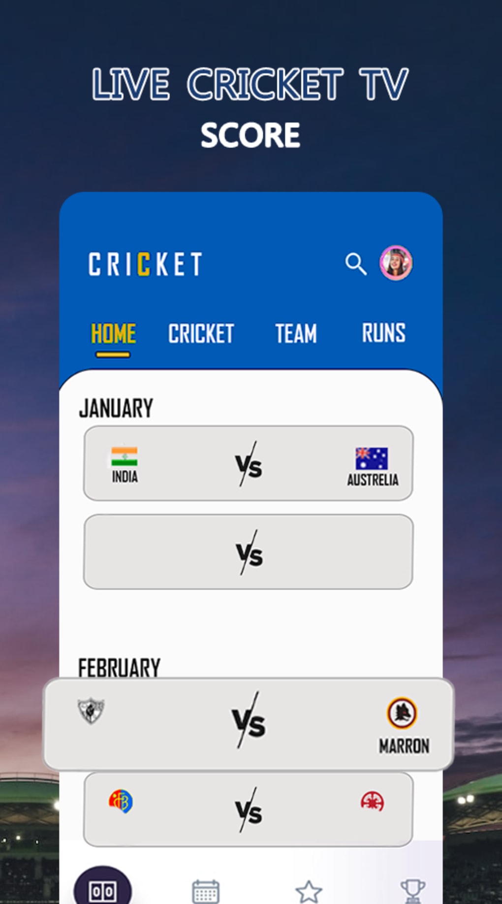 live cricket streaming tv app
