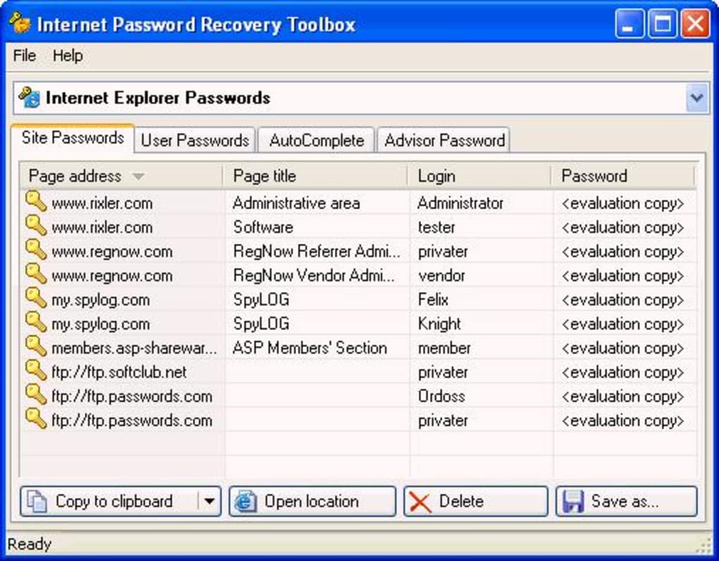Password sites. Пароли в Explorer. Password Recovery. Recovery Master. Password Recovery UI.
