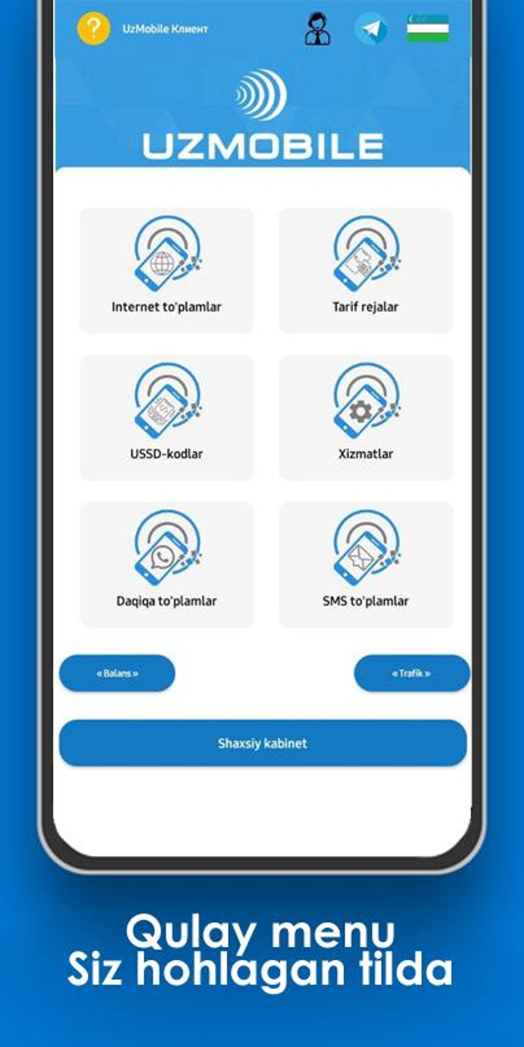 UzMobile kod 2022 USSD APK для Android — Скачать