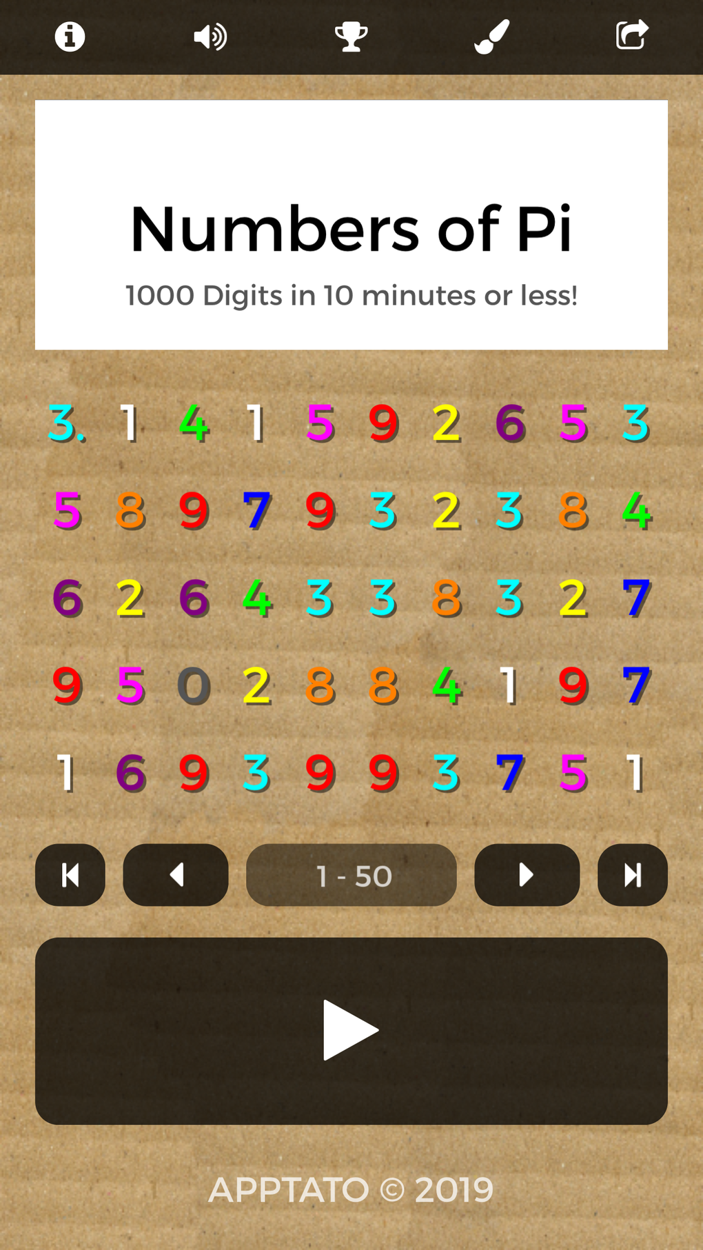 Pi Digits Memory Game для iPhone — Скачать