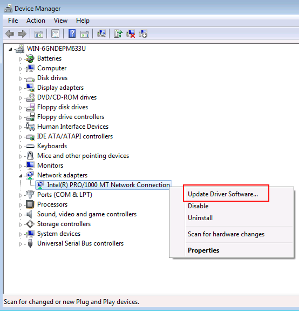 download intel r network connections drivers