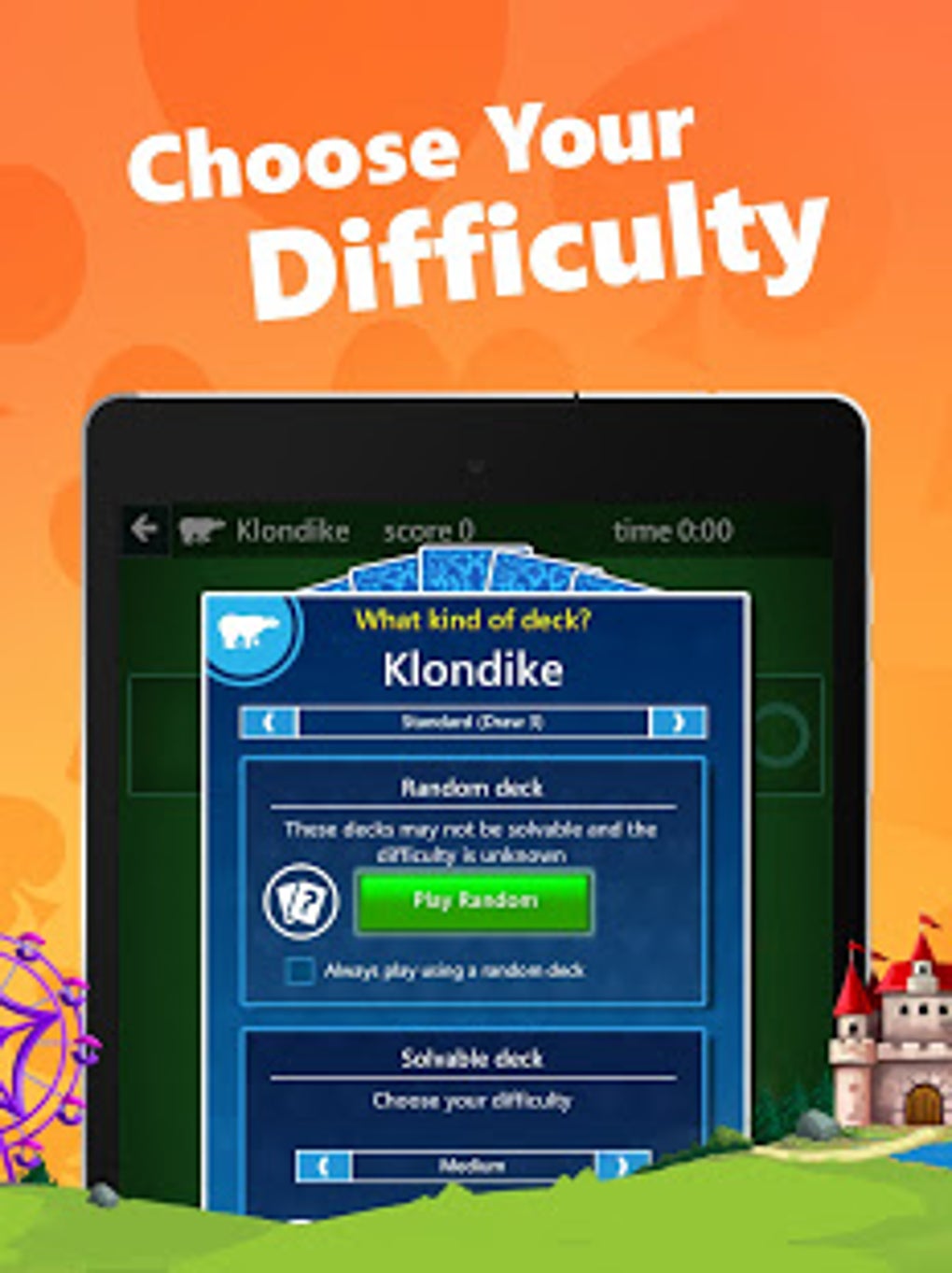 microsoft solitaire collection change difficulty