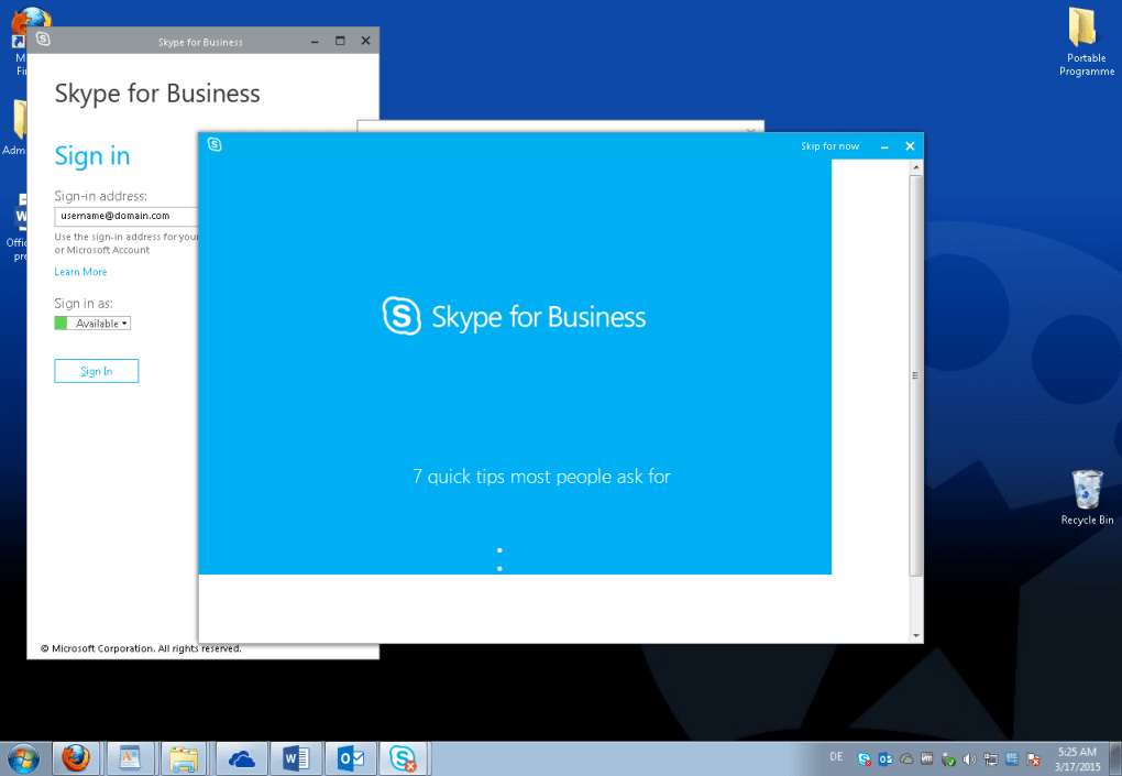 how to download skype for business on work computer