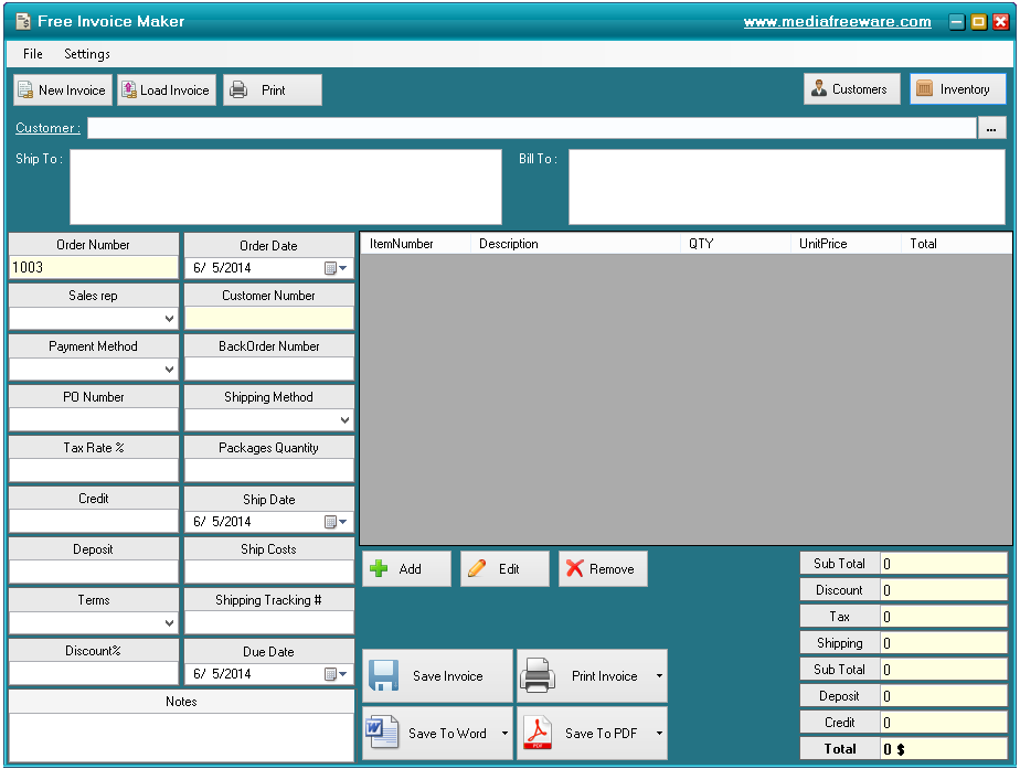 invoice inventory software free download