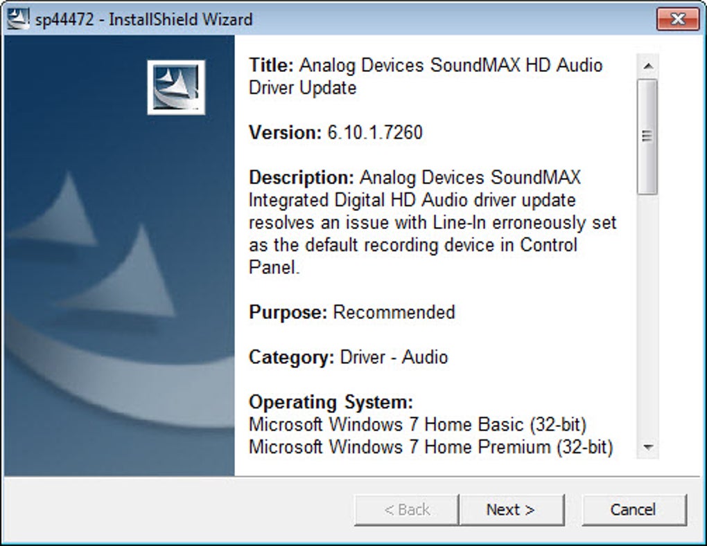 soundmax integrated digital audio windows 10