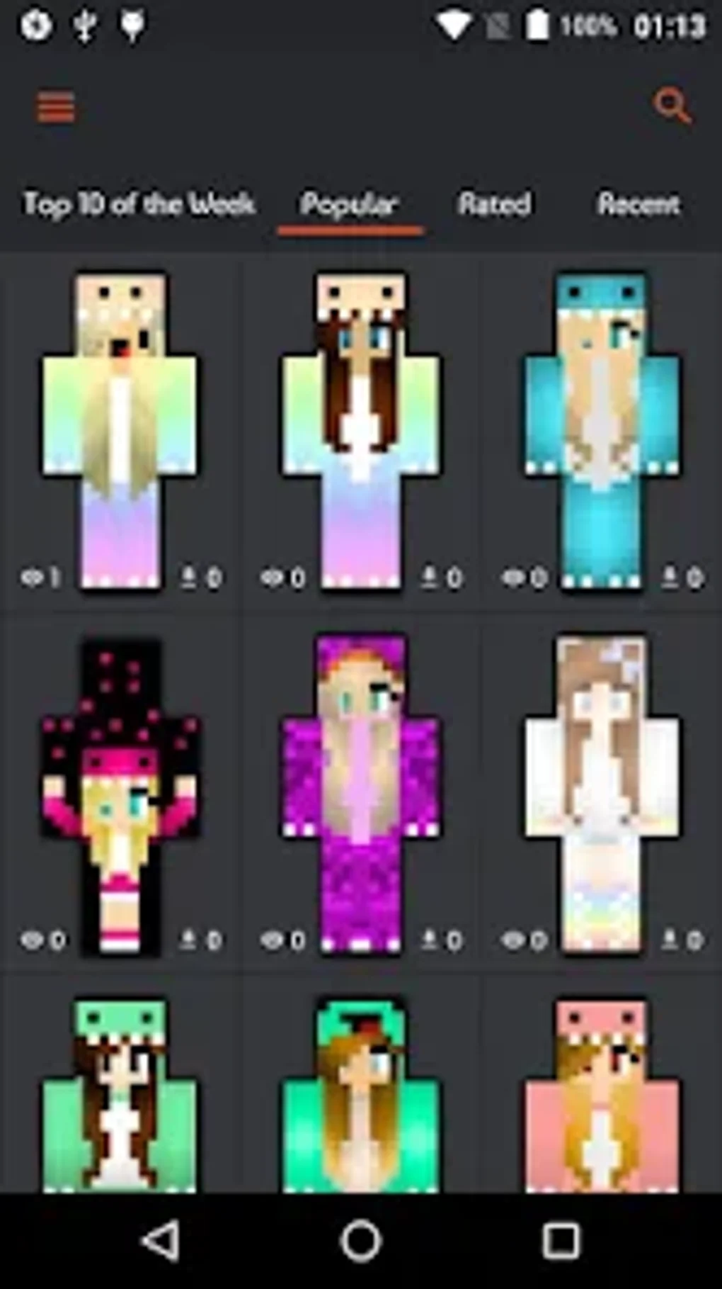 Dino Girl Skins for Minecraft для Android — Скачать