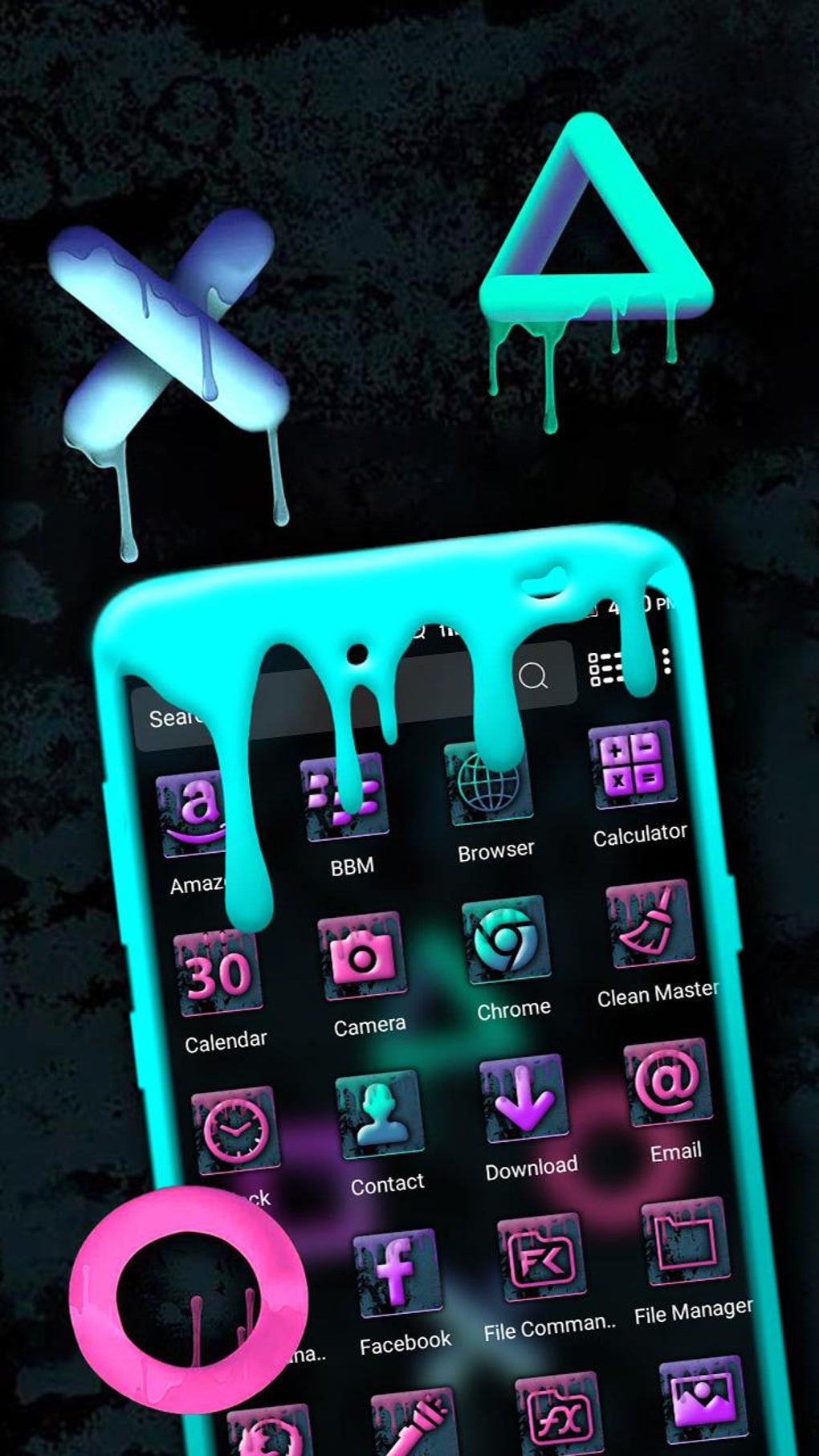 Neon Paint Launcher Theme для Android — Скачать