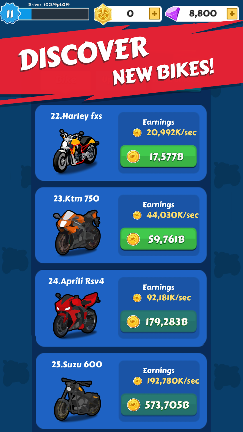 Merge Bike game Idle Tycoon для Android — Скачать