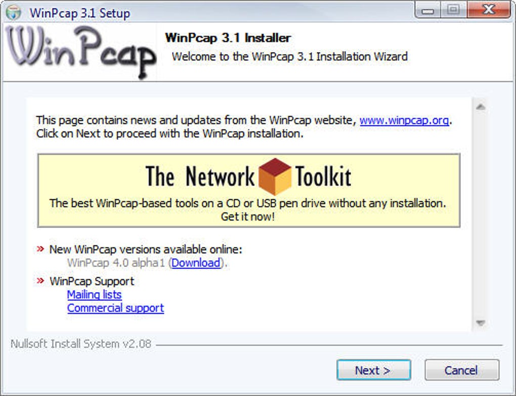 winpcap 4.1.3