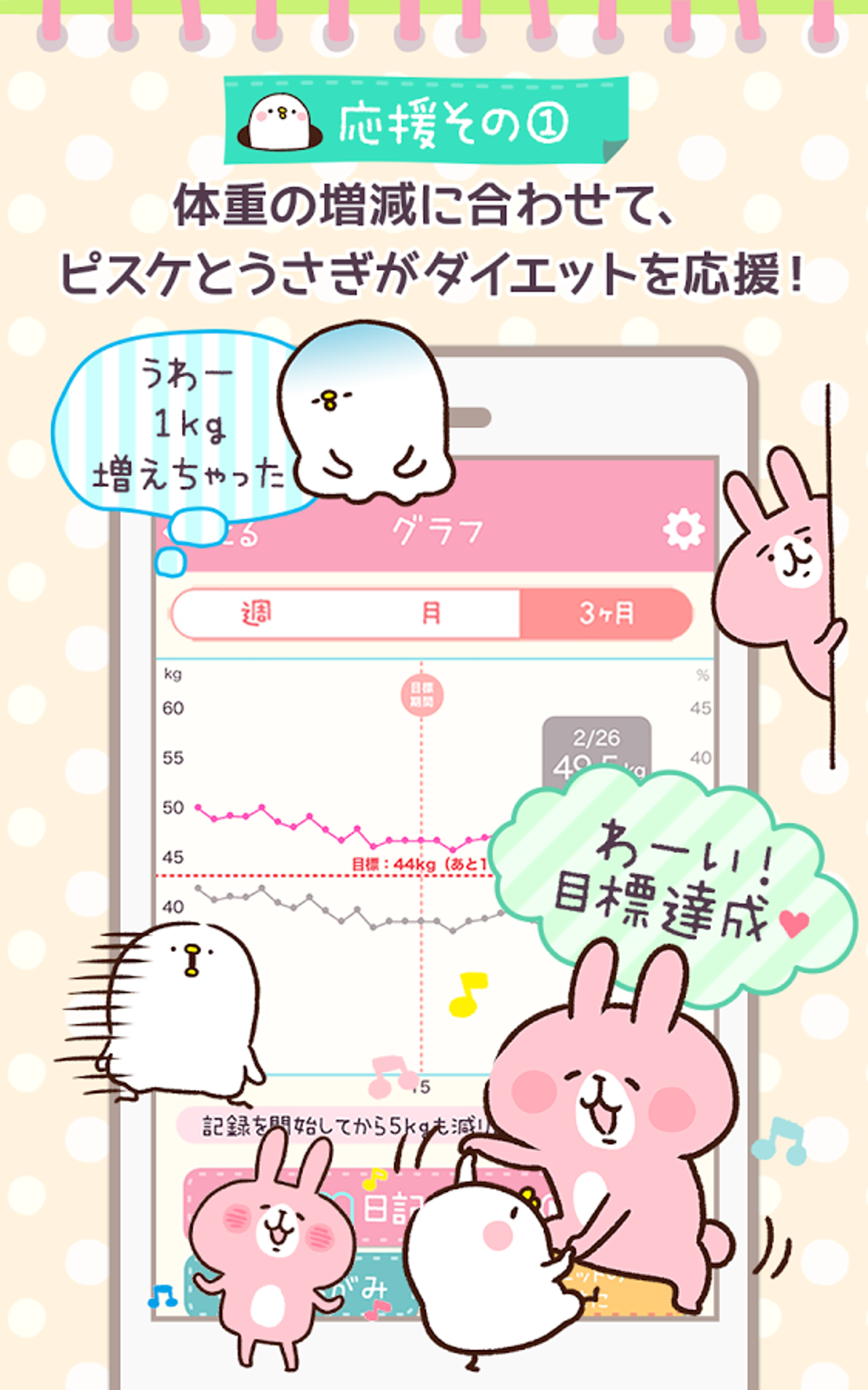 ゆるっとダイエット カナヘイの体重管理アプリ For Android ダウンロード