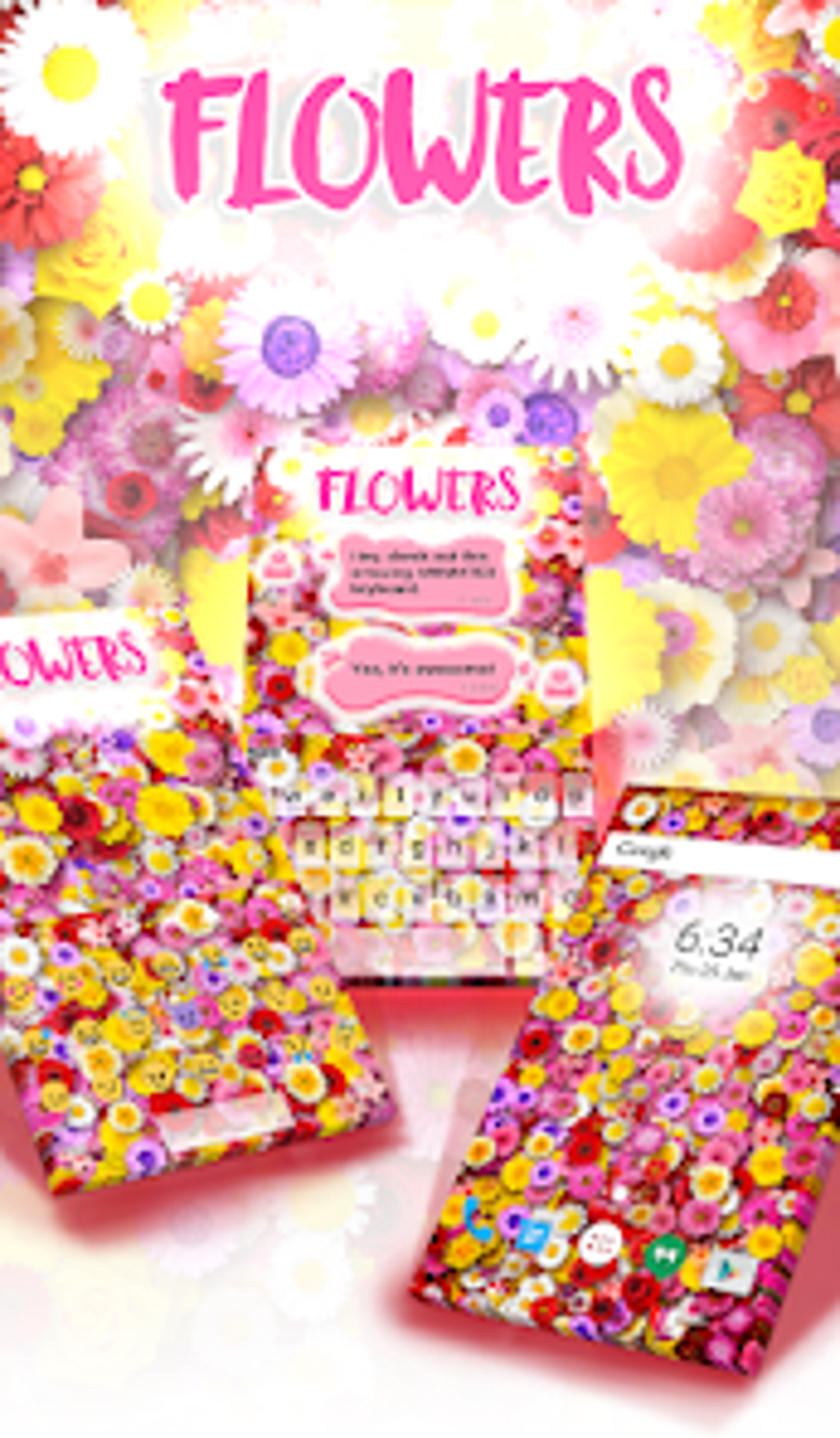 Android Flowers Animated Keyboard Li 