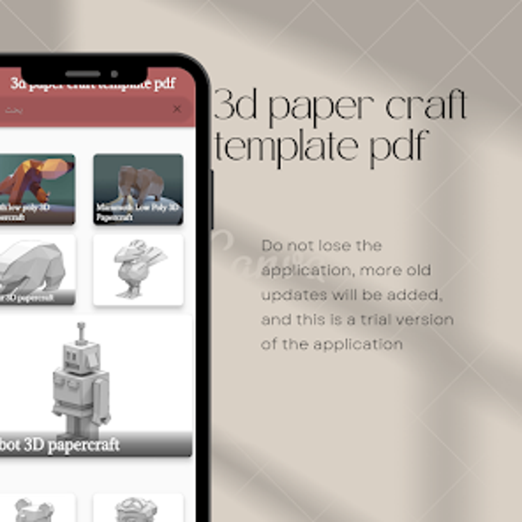 3d Paper Craft Template Pdf Android 